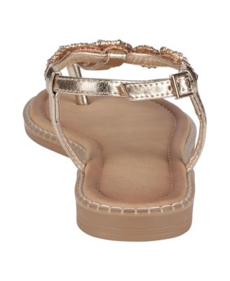 Women's Cali Embellished T Strap Flat Sandals