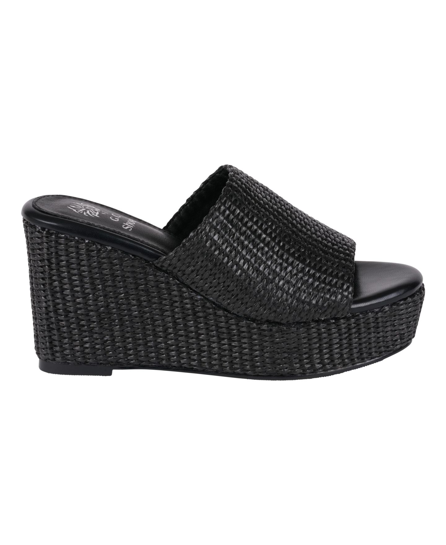 Женские сандалии GC Shoes Vivica Espadrille Slide Wedge, цвет: Чёрный — фото 2