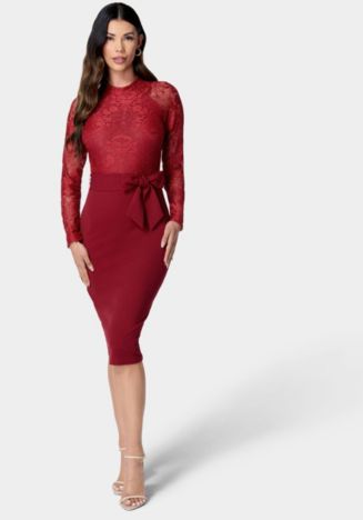 Bebe Women's Lace Bodice Pencil Dress - Macy's