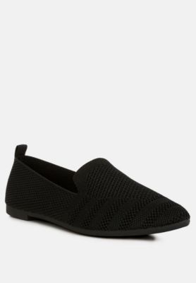 Womens Akili Knit Textile Solid Flats
