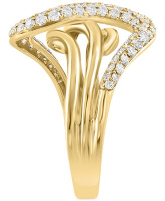 EFFY&reg; Diamond Pav&eacute; Multirow Swirl Ring (3/4 ct. t.w.) in 14k Gold
