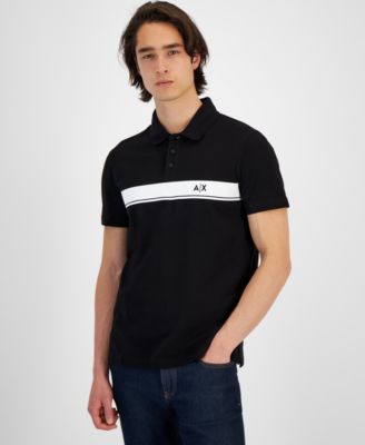 A|X Armani Exchange - Men's Short Sleeve Chest Stripe Logo Polo Shirt