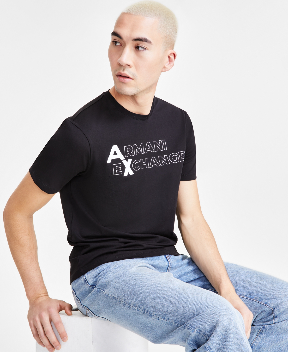 A|X Armani Exchange Men's Short Sleeve Crewneck Logo Graphic T-Shirt, Created for Macy's