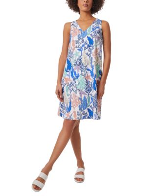 Jones New York Women's Gina Printed Sleeveless Trapeze Dress - Macy's