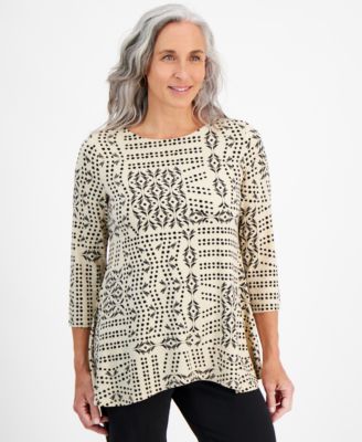 JM Collection - Petite Patchwork Paradise Swing Top