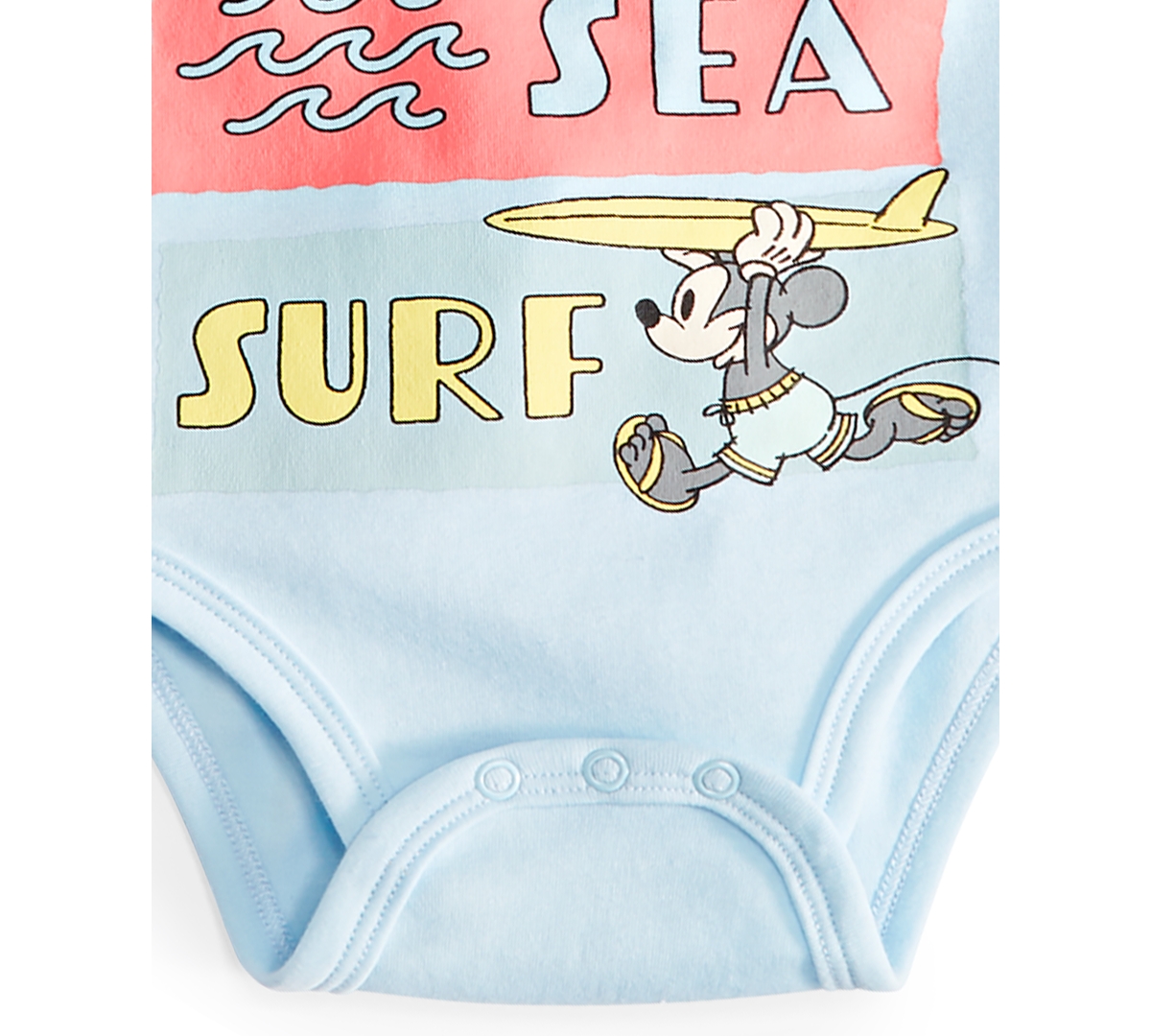 Shop Disney Baby Mickey Mouse Surf Bodysuits, Pack Of 3 In Blue Multi