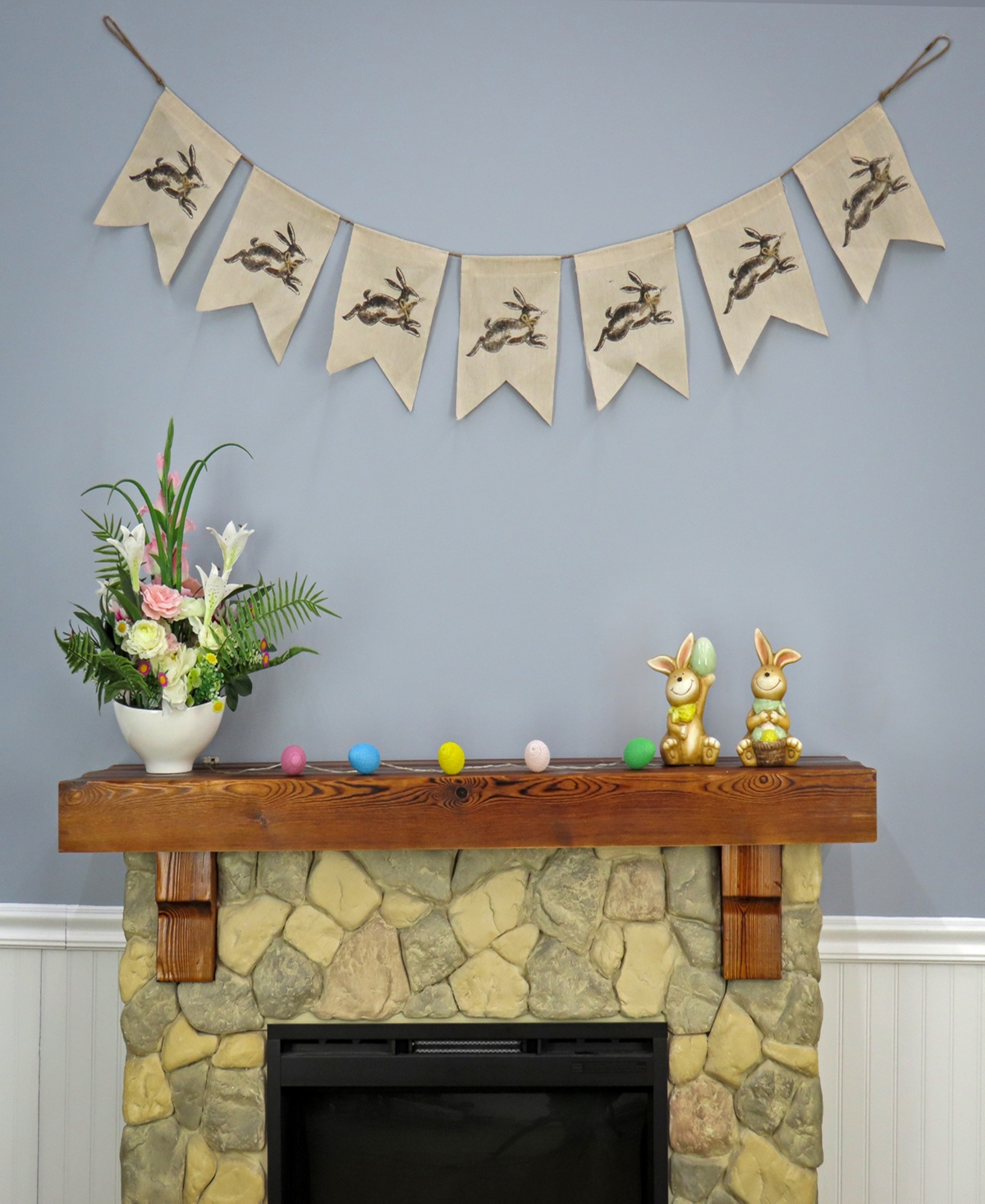 National Tree Company Running Bunny Easter Banner