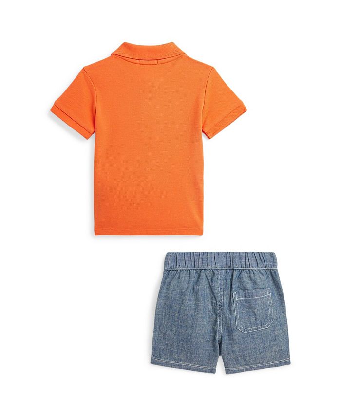 Baby Boy Summer Polo Short Set – Black RUN Edition