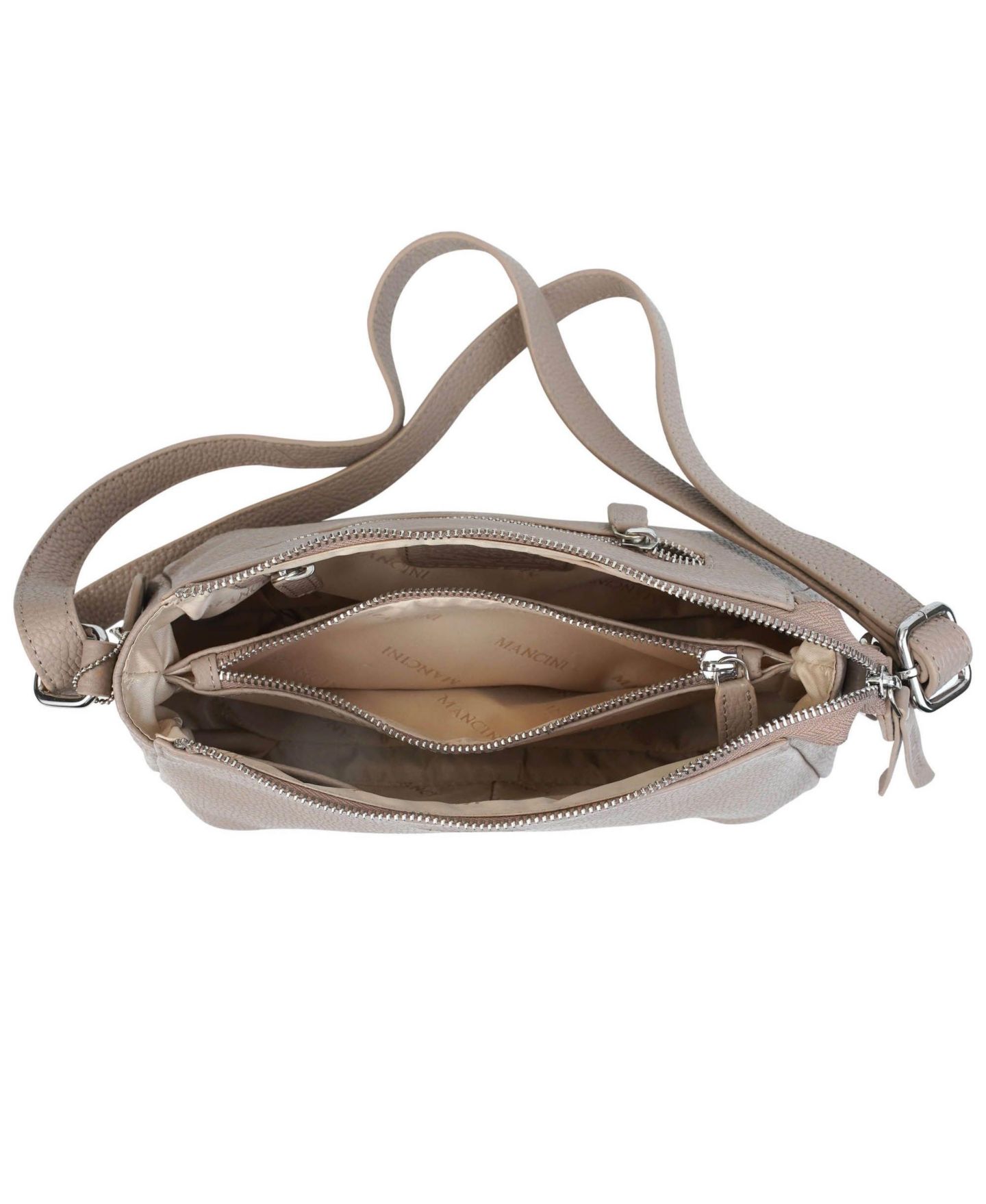 Женская сумка Mancini Pebbled Charlize Crossbody Handbag, цвет: Серо-бежевый — фото 4