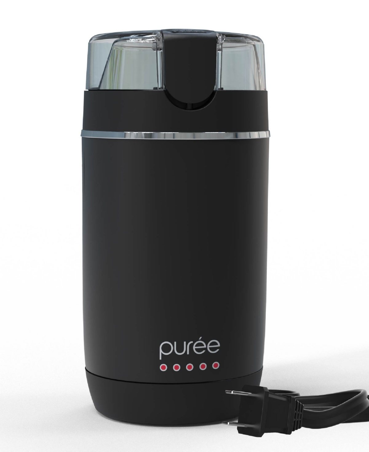 Tzumi Puree Electric Coffee Grinder, One-touch Spice, Herb, And Coffee Bean Grinder With Stainless Steel B In Black