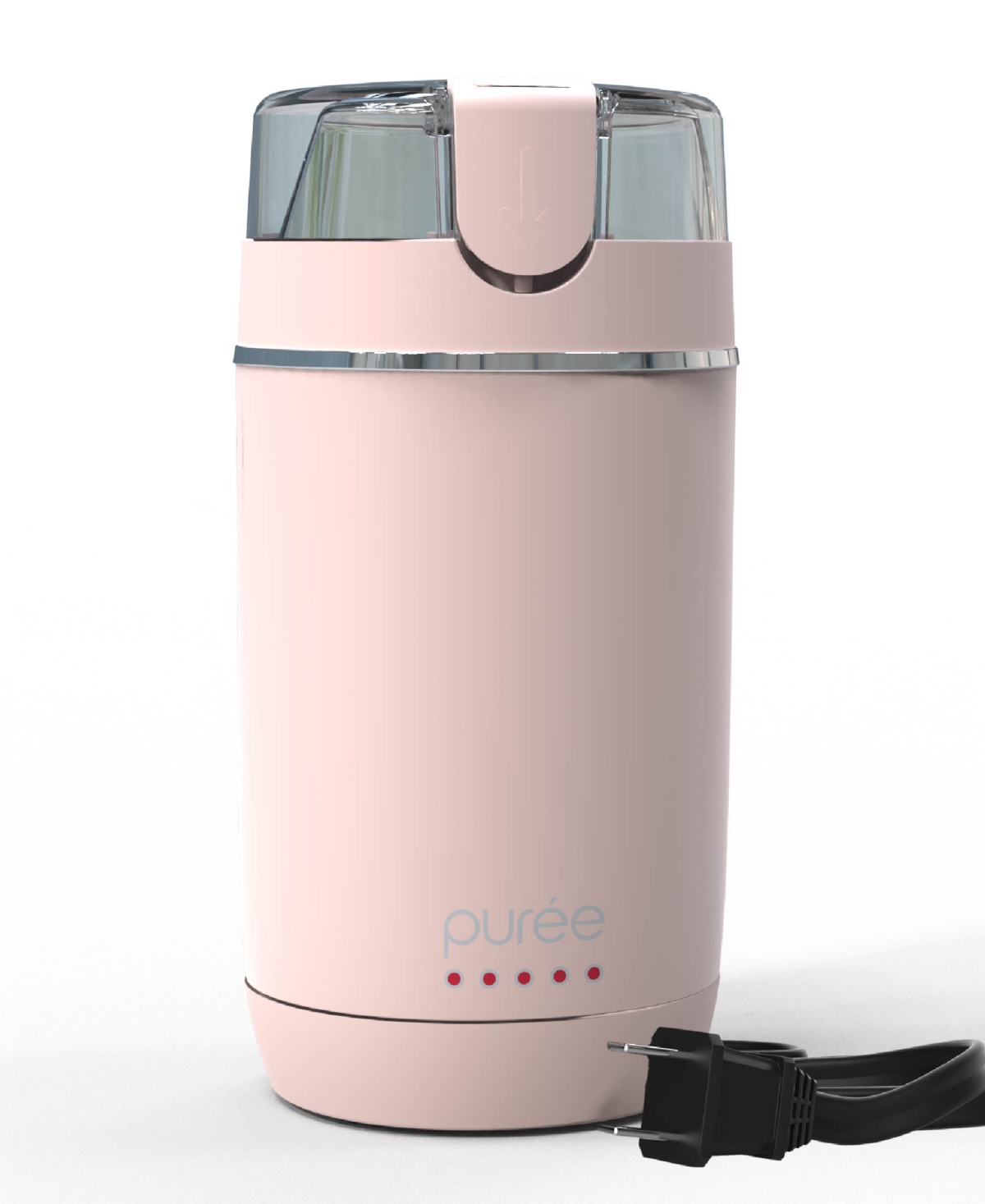 Tzumi Puree Electric Coffee Grinder, One-touch Spice, Herb, And Coffee Bean Grinder With Stainless Steel B In Pink