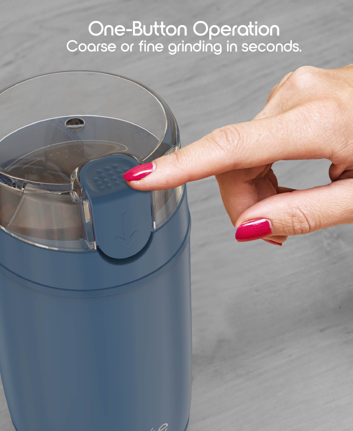 Tzumi Puree Electric Coffee Grinder, One-Touch Spice, Herb, and Coffee Bean Grinder with Stainless Steel Blades