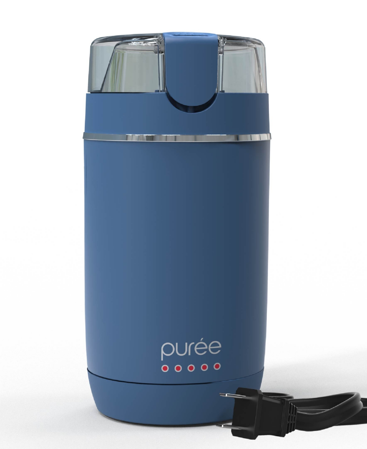 Tzumi Puree Electric Coffee Grinder, One-touch Spice, Herb, And Coffee Bean Grinder With Stainless Steel B In Blue