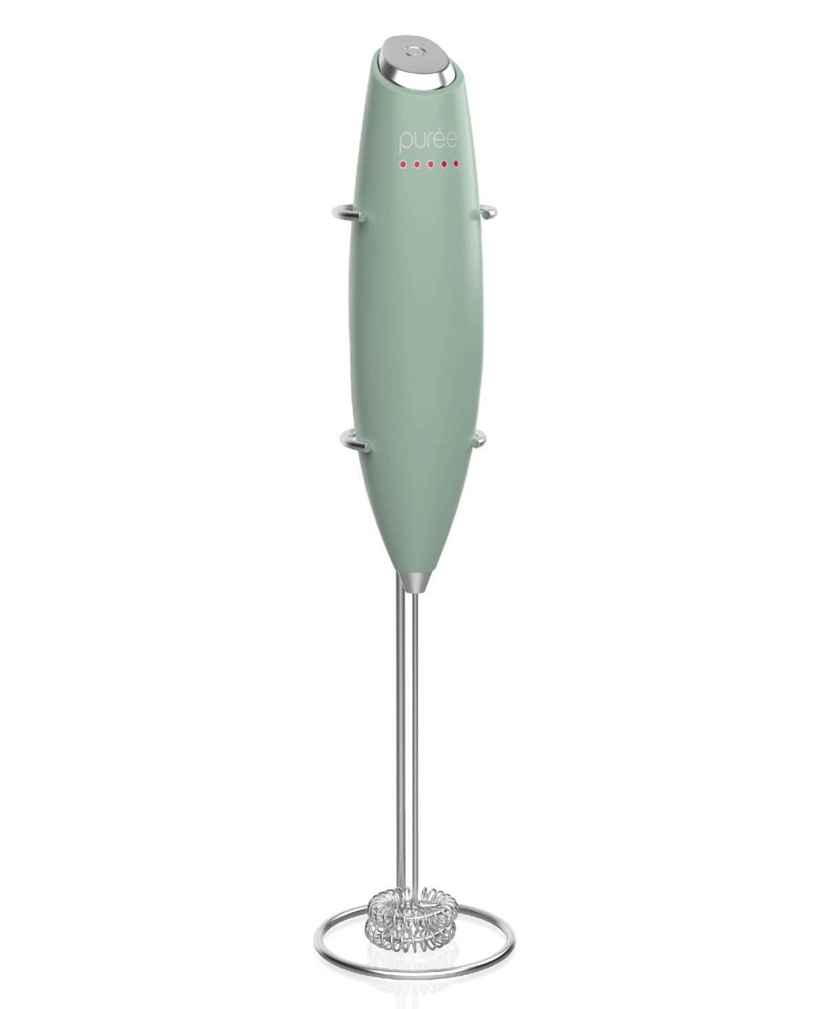 Tzumi Puree Milk Frother, Battery-powered Handheld Milk Frother Wand In Sage