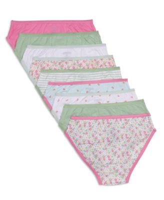 Little & Big Girls Sketchy Floral Bikini Underwear, Pack of 9