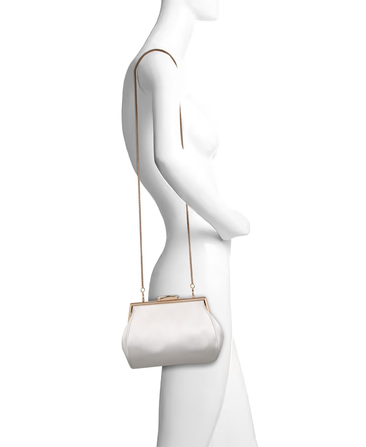 Женский клатч Jewel Badgley Mischka Skye Satin Pouch Clutch, цвет: Белый — фото 3