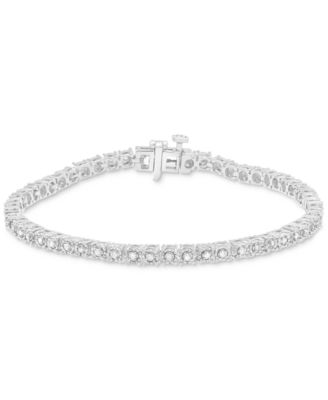 Sterling Silver Macys Diamond Tennis Bracelet Sale Bridge Diamond