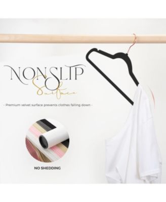 17.5 Inch Gold Hook Velvet Hangers