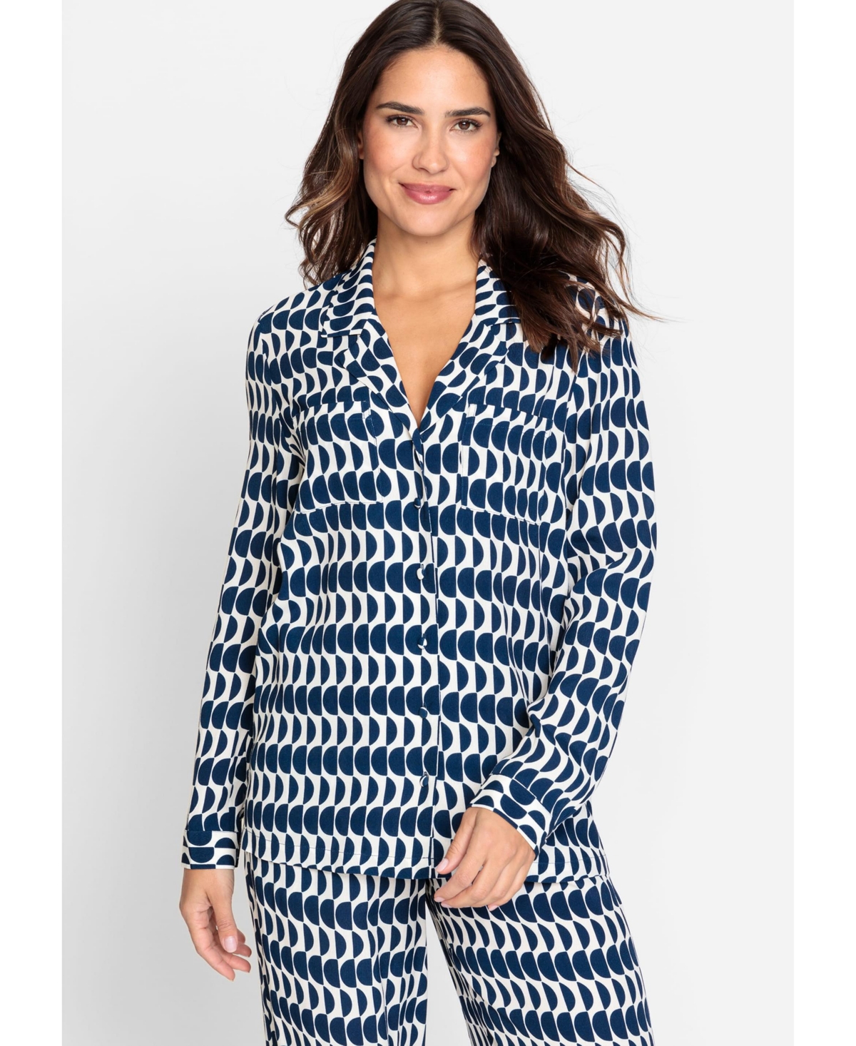 Olsen Women's Long Sleeve Button Front Shirt