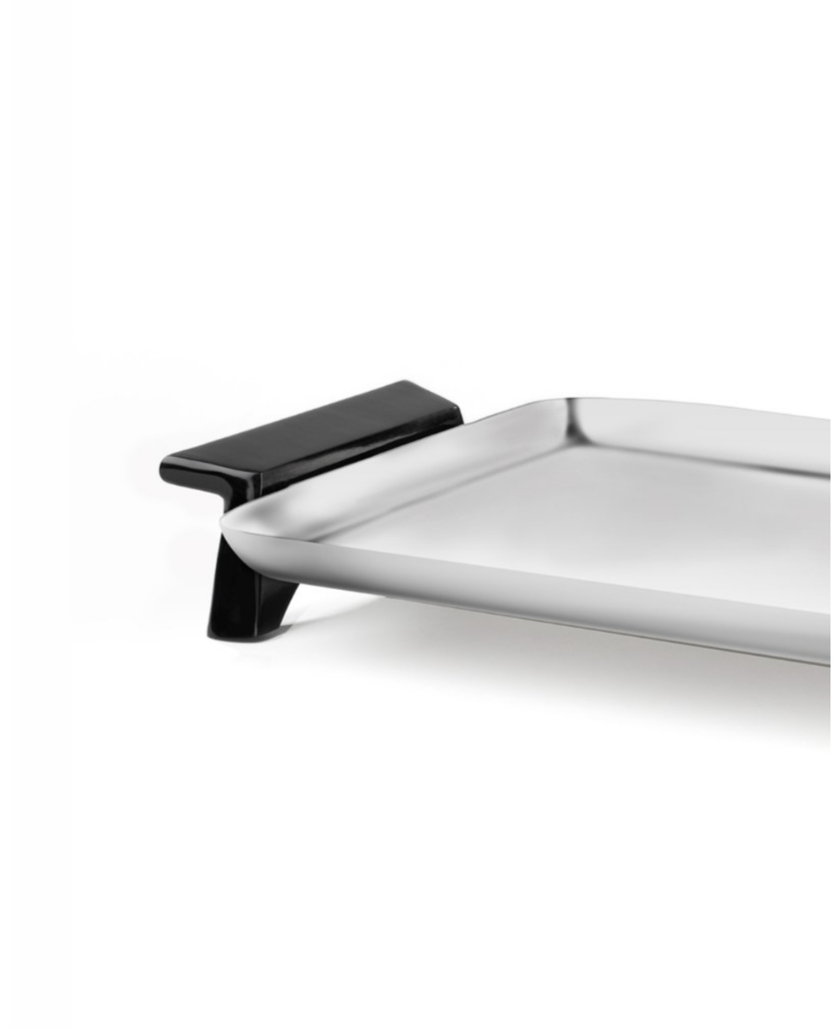 Nambe Circa Rectangular Tray With Footed Handles In Silver