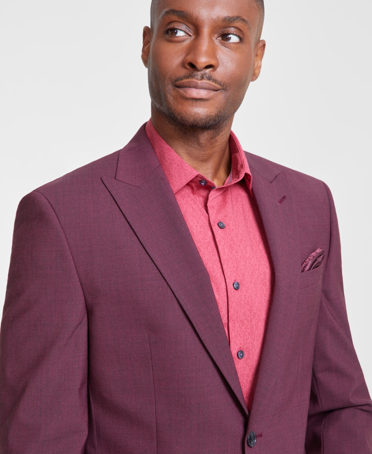 Bar Iii Men's Skinny-Fit Burgundy Wool-Blend Suit Separate Jacket, Created for Macy's