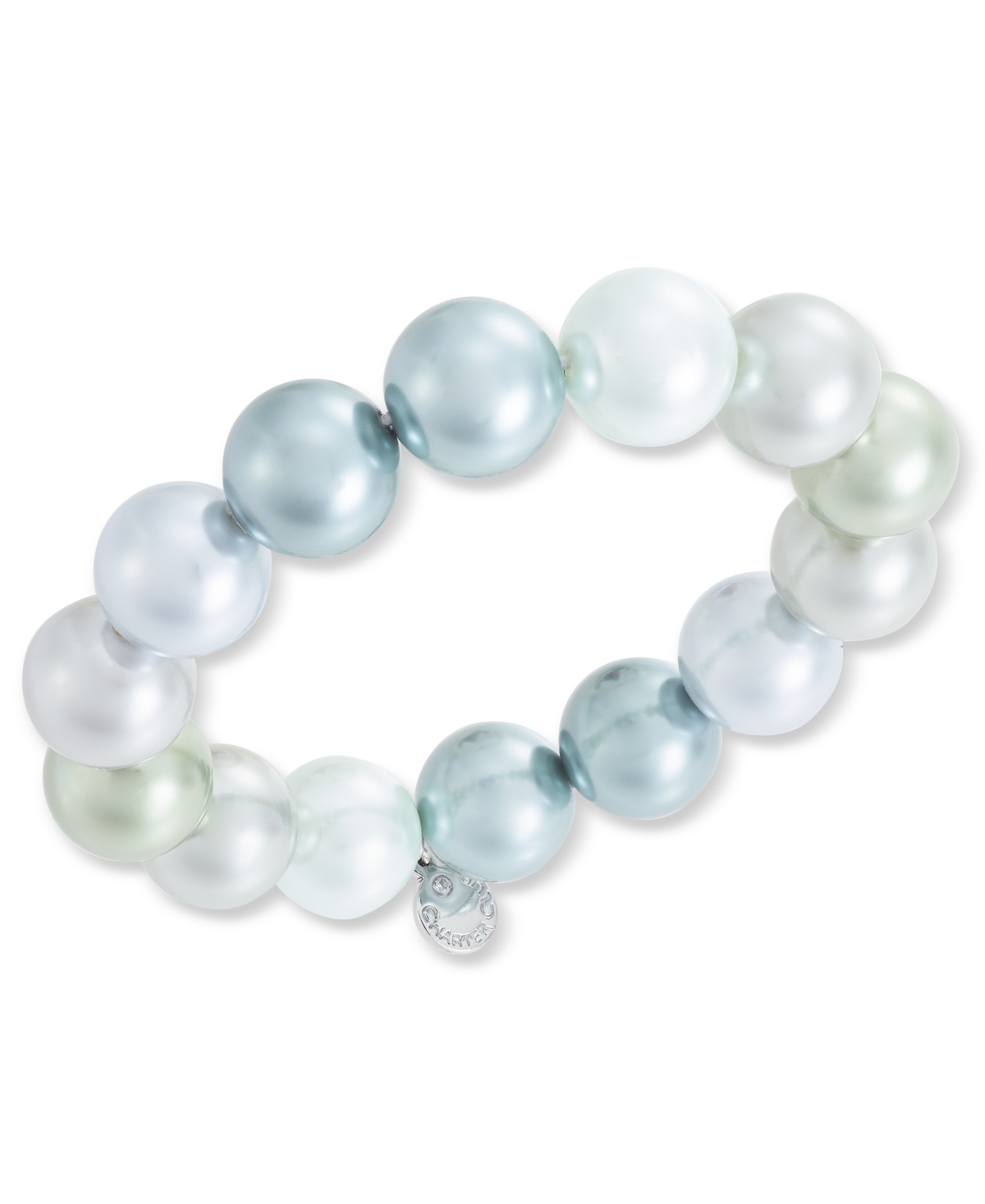 Silver-Tone Color Imitation Pearl Stretch Bracelet, Created for Macy's - Multi