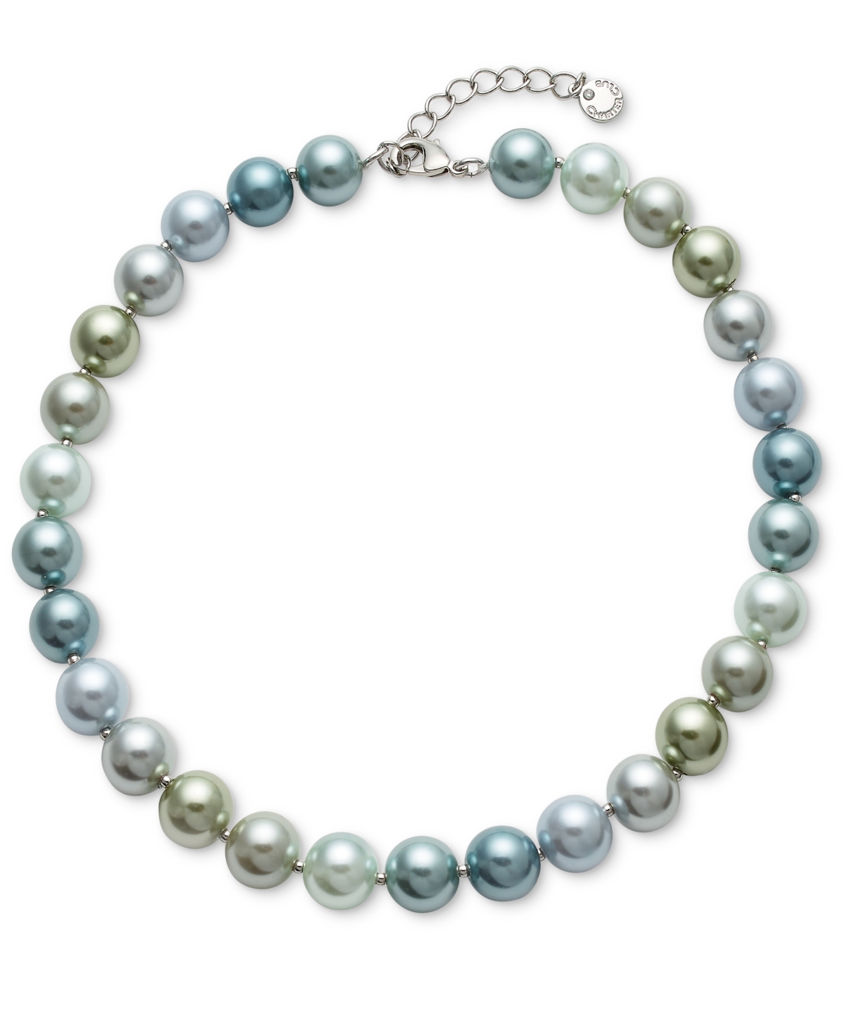 Silver-Tone Color Bead & Imitation Pearl All-Around Collar Necklace, 16"+ 2" extender, Created for Macy's - Multi