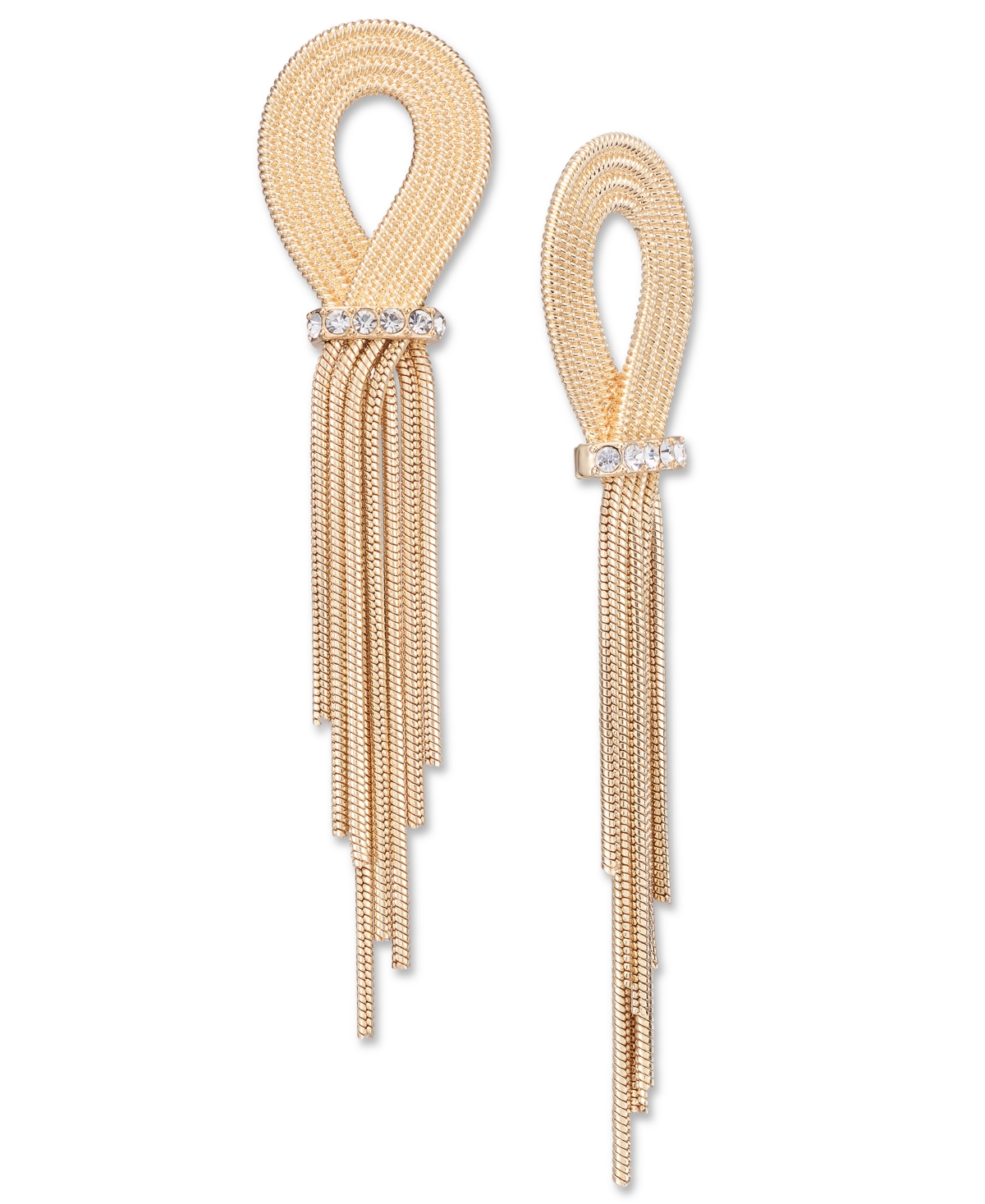 Shop Inc International Concepts Pave Looped Chain Statement Earrings, Created For Macy's In Gold