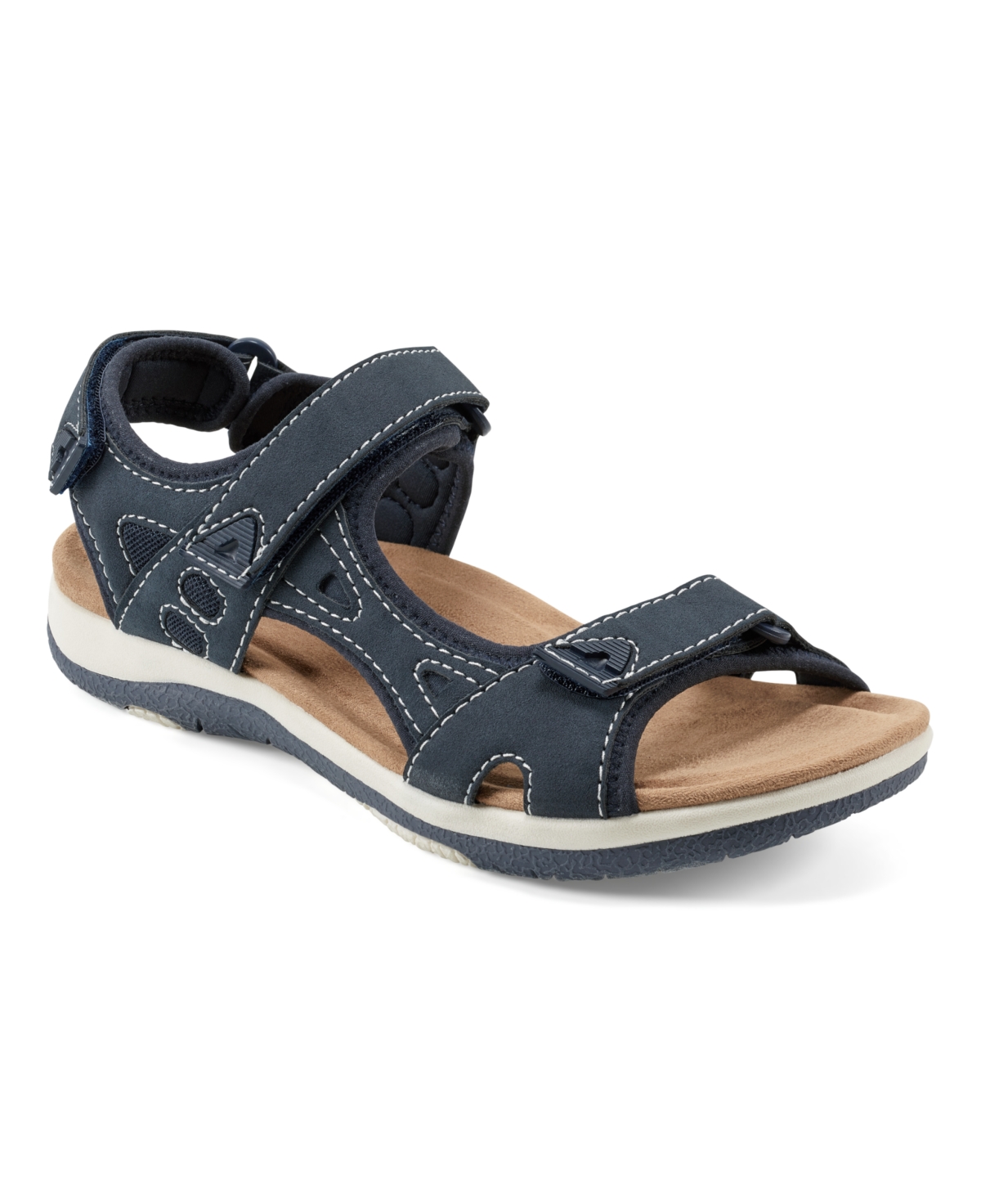 Shop Earth Women's Skylar Round Toe Lightweight Casual Flat Sandals In Blue Multi