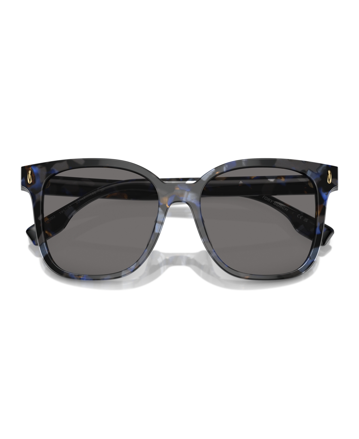 Shop Tory Burch Women's Polarized Sunglasses, Ty7203u In Blue Tortoise