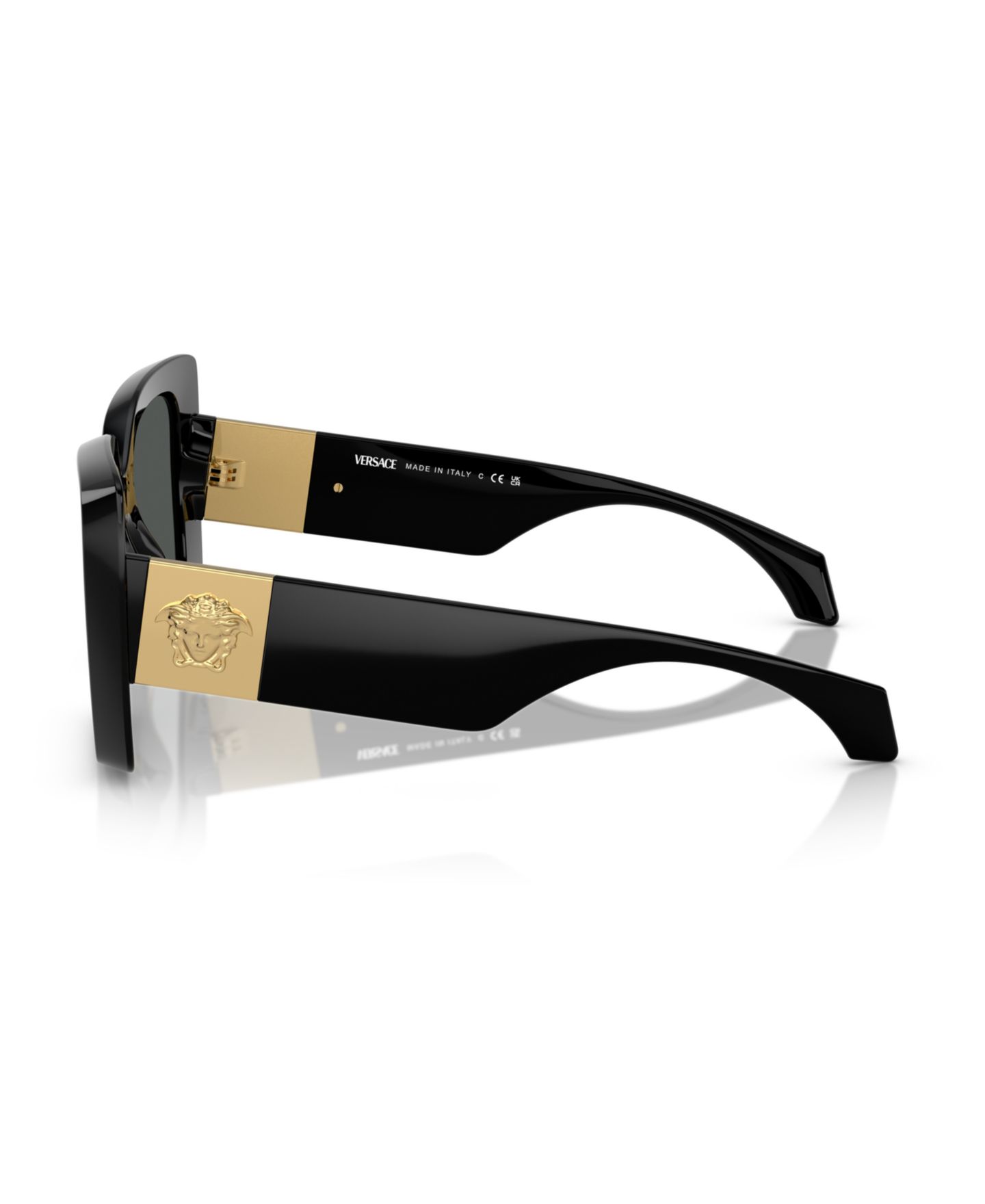 Женские солнцезащитные очки Versace Bold Square Sunglasses, Ve4467U, цвет: Чёрный — фото 4