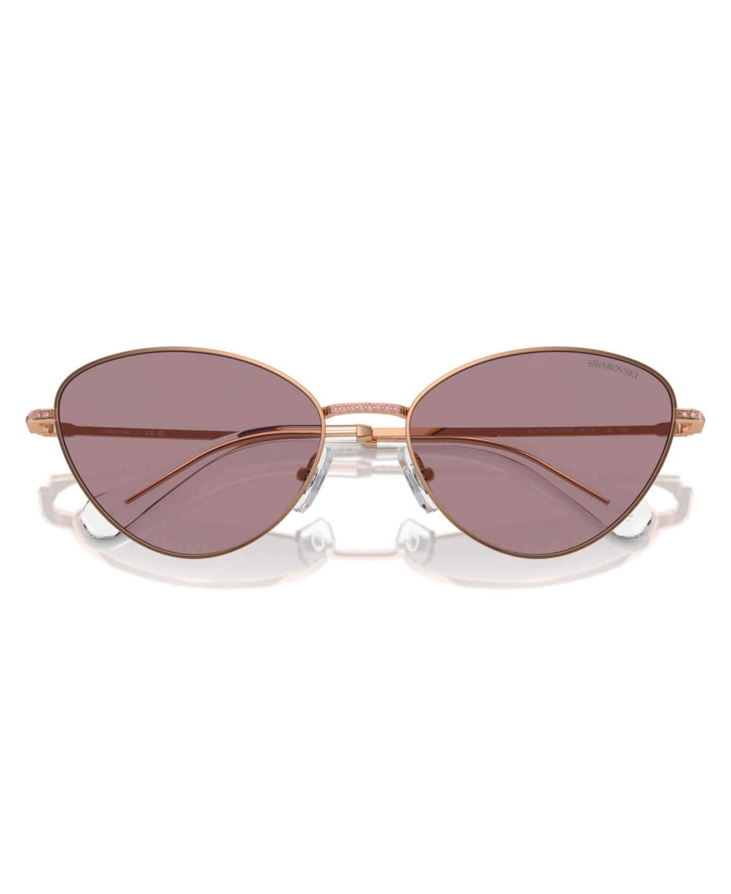 Женские солнцезащитные очки Swarovski Sunglasses, Sk7014, цвет: Розовый золотой — фото 4