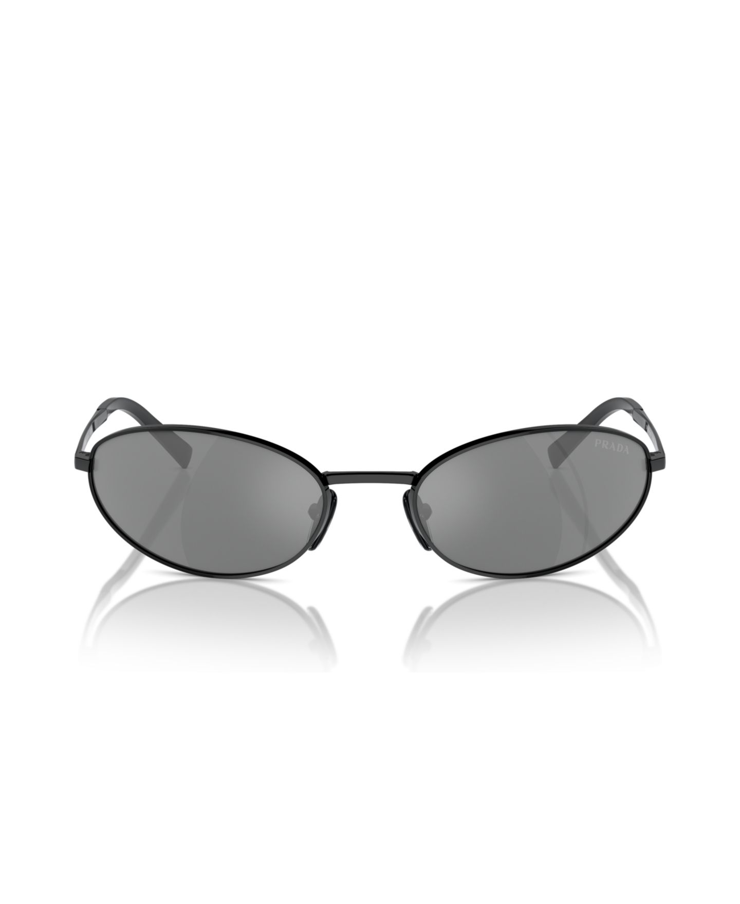 Женские солнцезащитные очки PRADA Signature Oval Sunglasses, PR A59S, цвет: Чёрный — фото 5