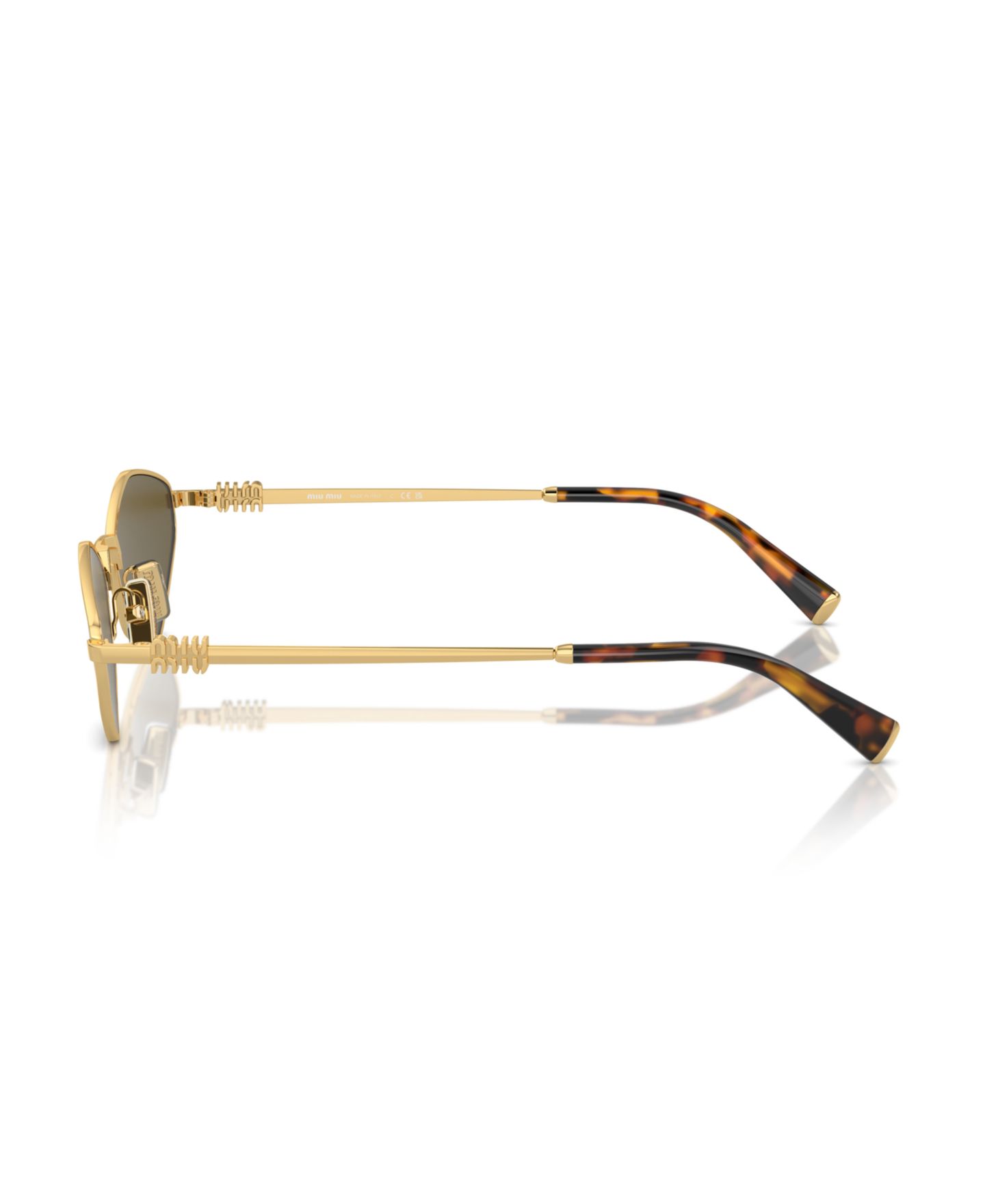 Женские солнцезащитные очки MIU MIU Sunglasses, MU 56Zs, цвет: Золотой / Коричневый — фото 2