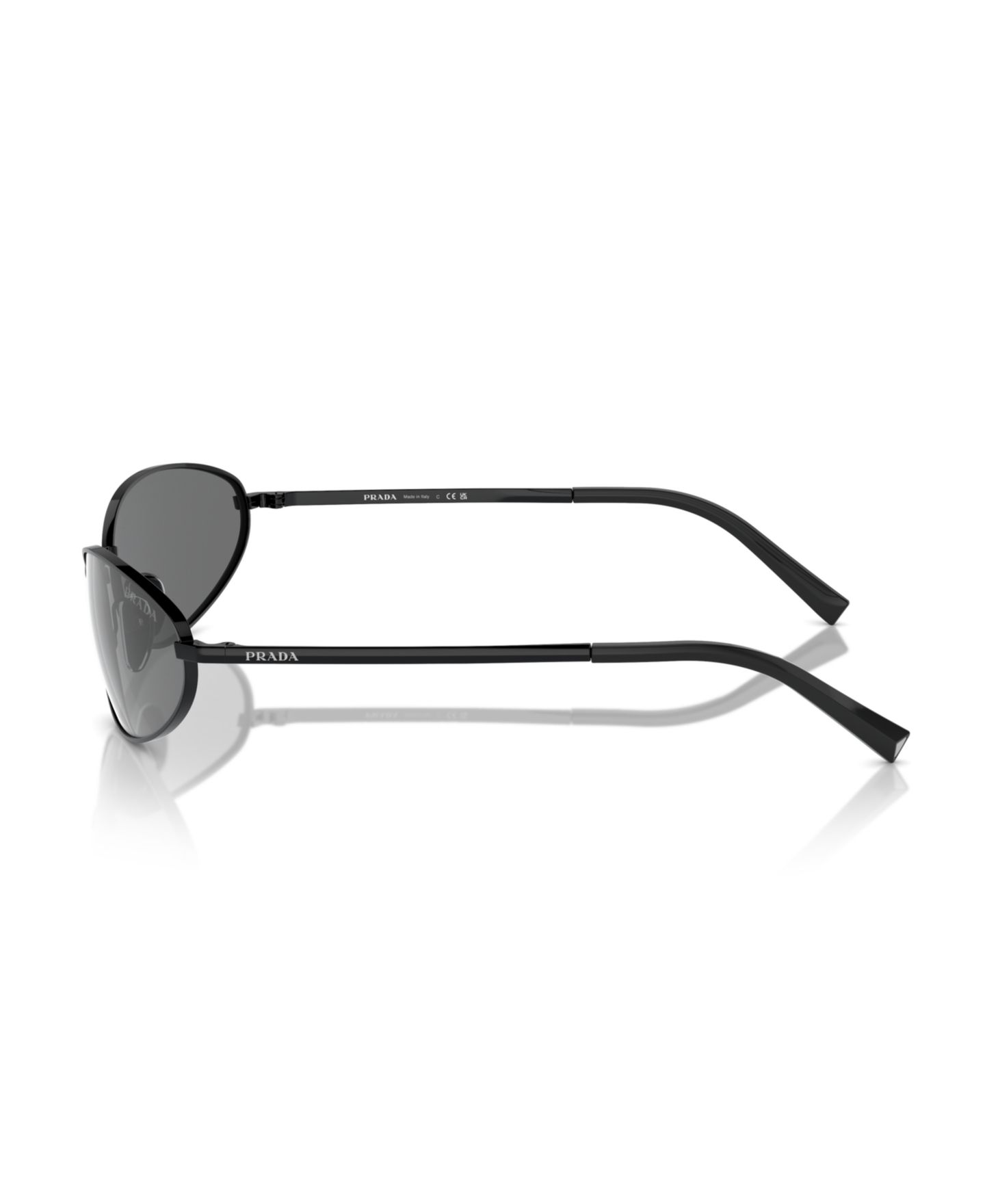 Женские солнцезащитные очки PRADA Signature Oval Sunglasses, PR A59S, цвет: Чёрный — фото 2