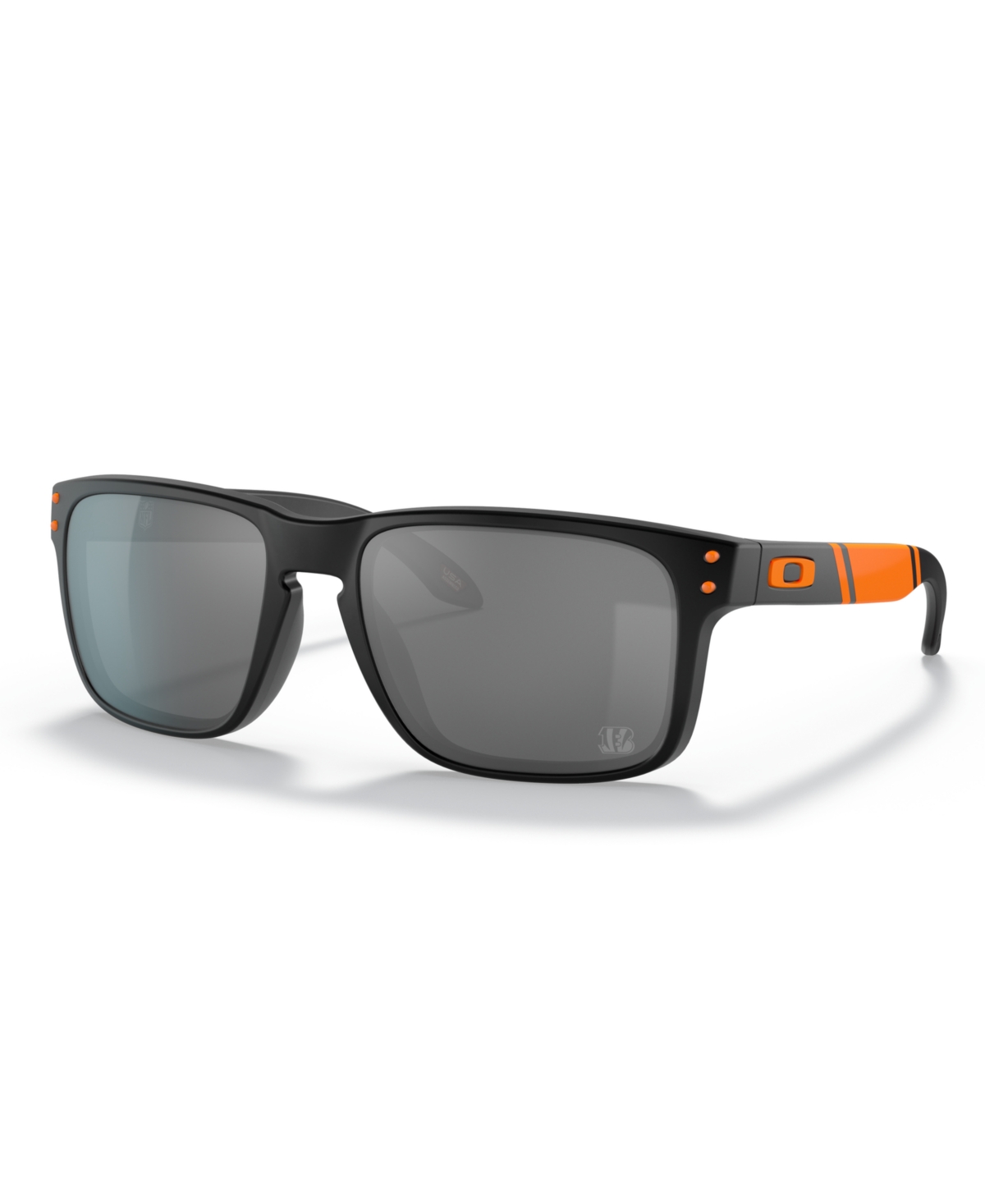 Oakley Holbrook Men's Sunglasses, Oo9102 Nfl Collection In Matte Black - Orange,gray