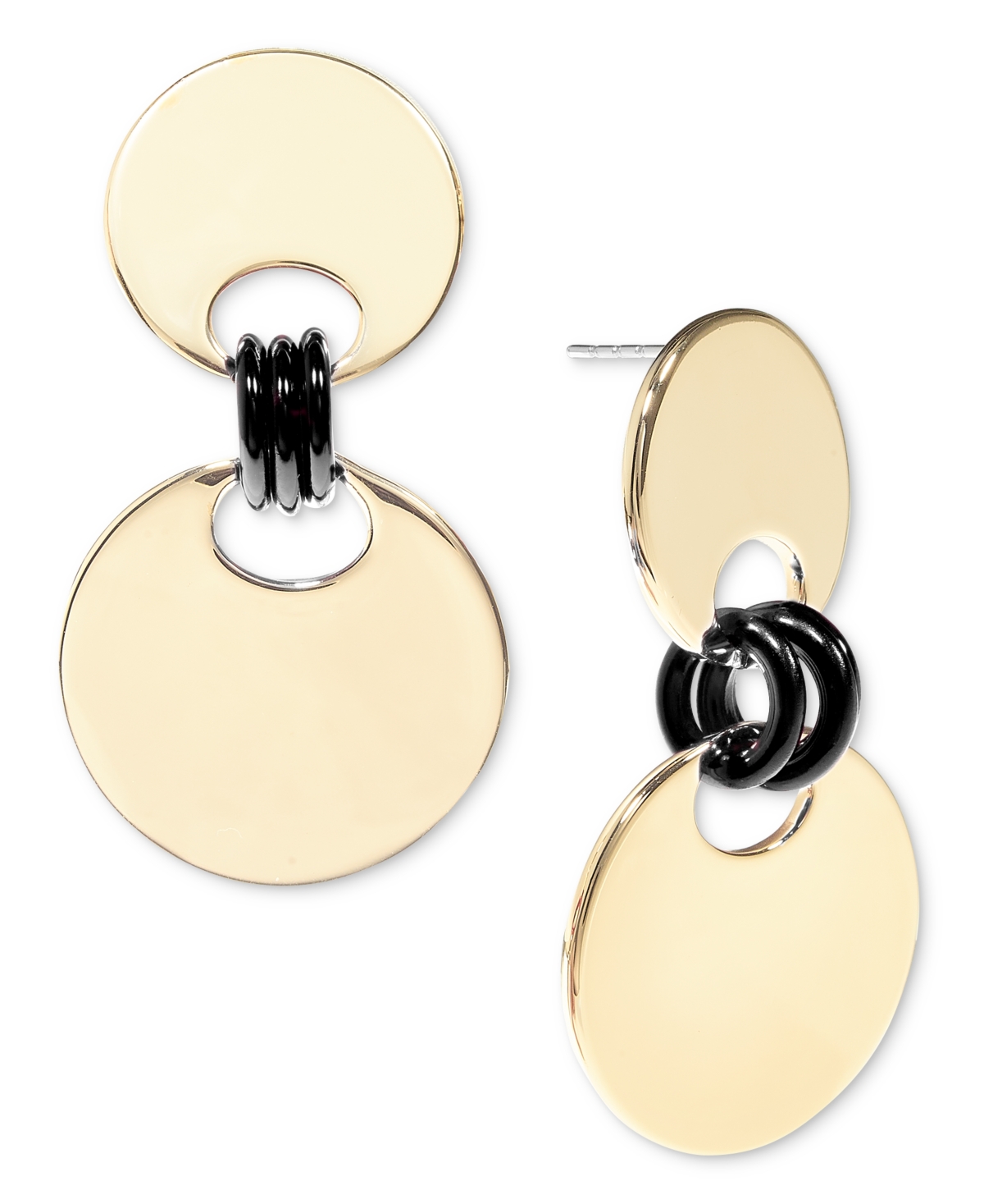 Shop On 34th Gold-tone Disc & Color Ring Drop Earrings, Created For Macy's In Purple