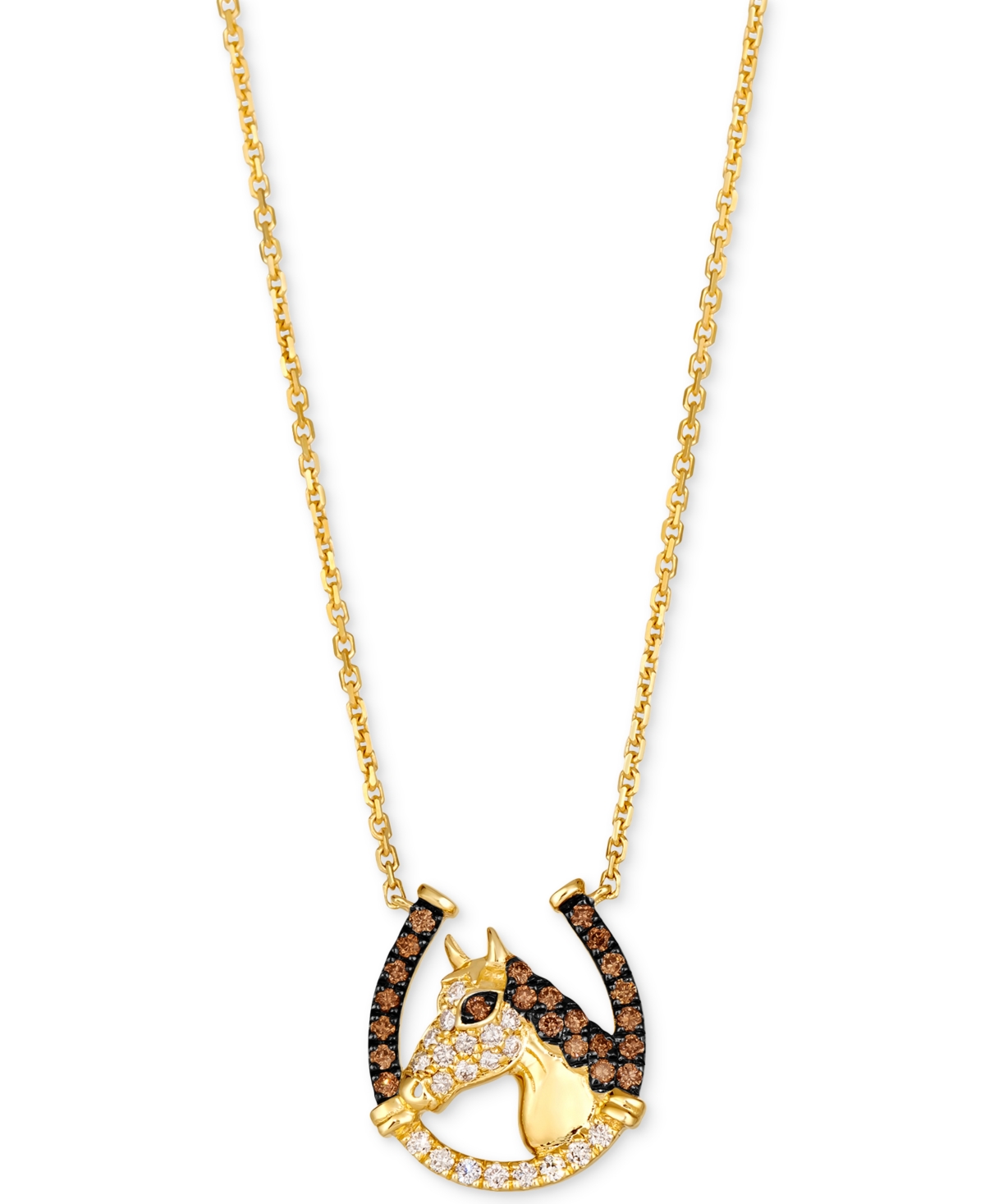 Le Vian Chocolate & Nude Diamond Horseshoe 19" Pendant Necklace (1/3 Ct. T.w.) In 14k Gold In No Color