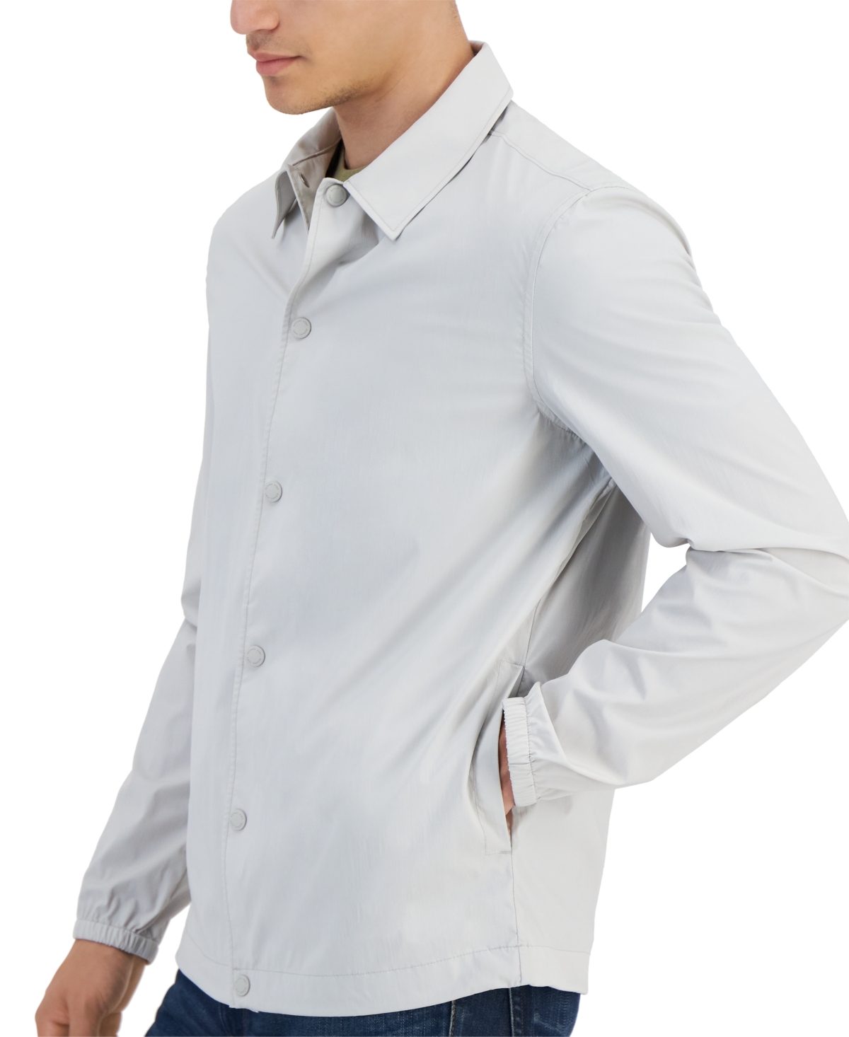 Michael Kors Men's Snap-Front Nylon Shirt Jacket