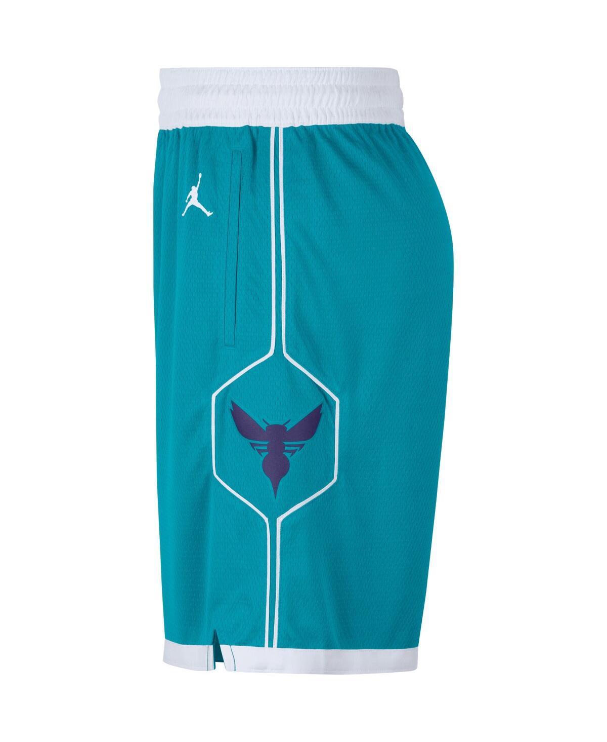 Shop Jordan Men's  Teal 2019/20 Charlotte Hornets Icon Edition Swingman Shorts