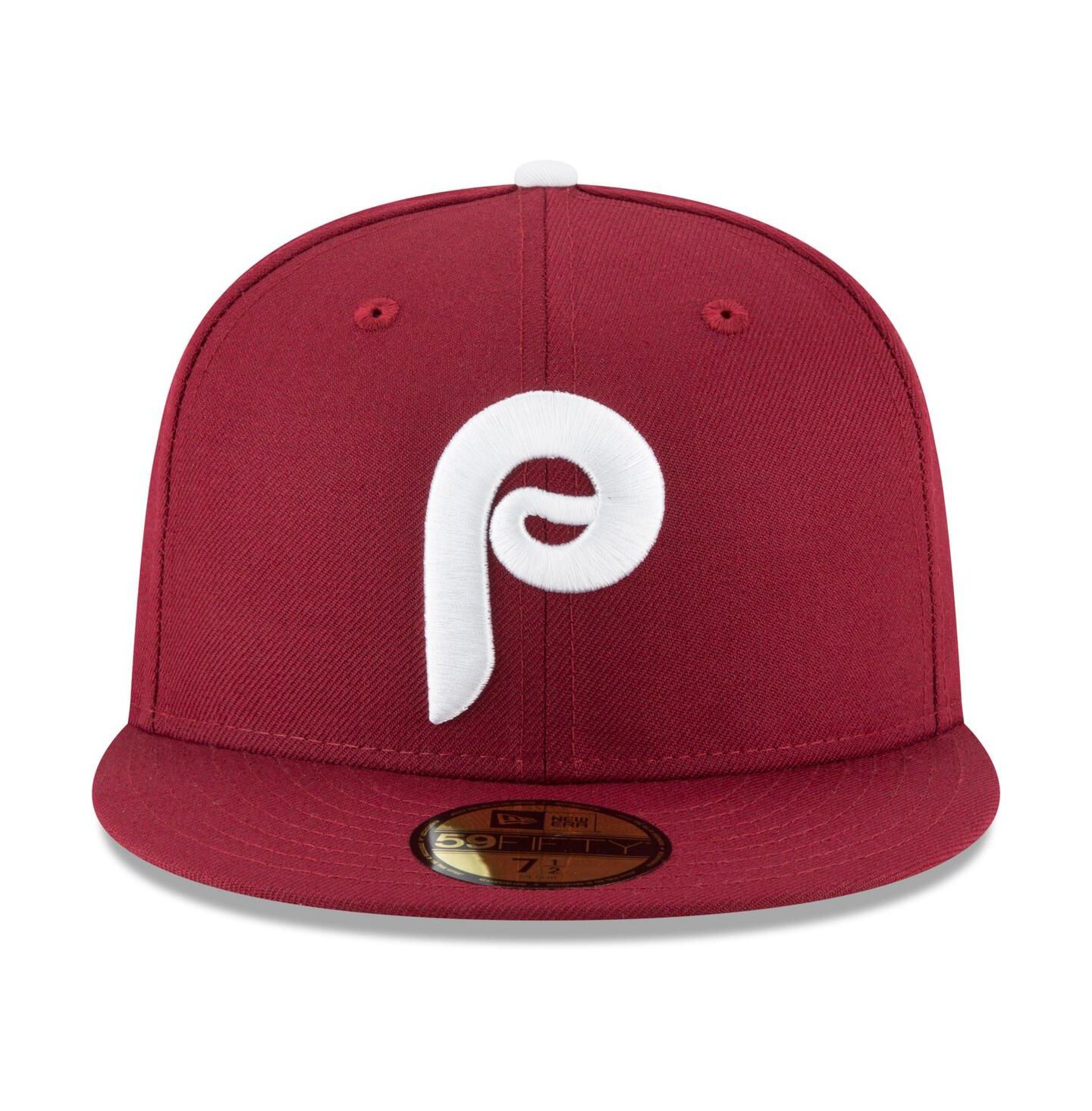 Мужская кепка New Era Maroon Philadelphia Phillies Cooperstown Collection Wool 59FIFTY Fitted Hat — фото 4