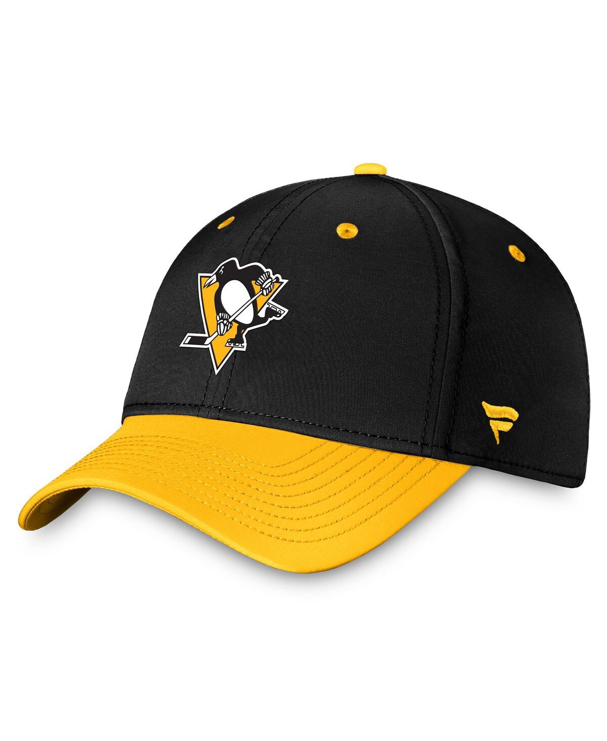 Shop Fanatics Men's  Black, Gold Pittsburgh Penguins Authentic Pro Rink Two-tone Flex Hat In Black,gold