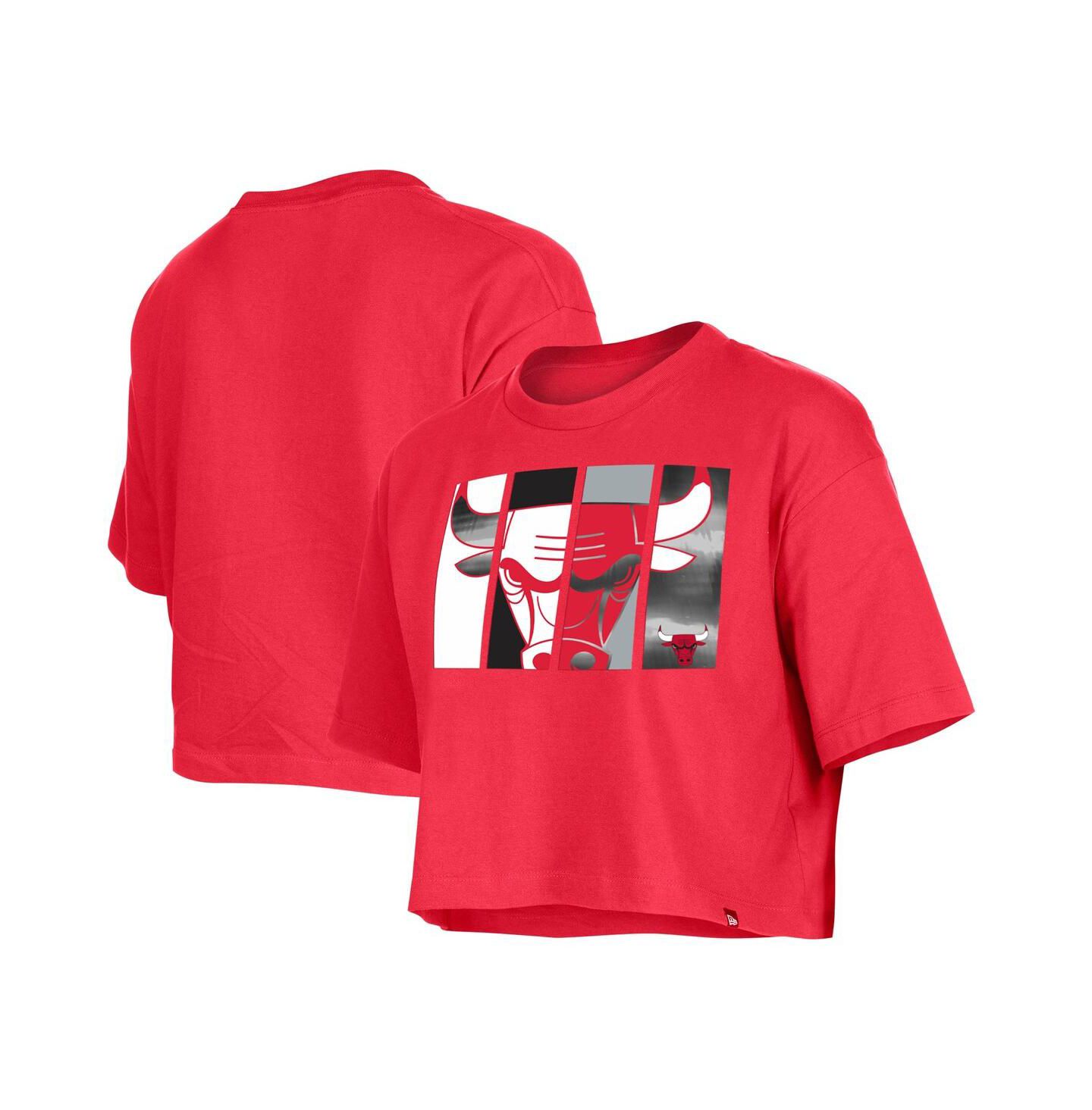 Женская футболка New Era Red Chicago Bulls Cropped — фото 1