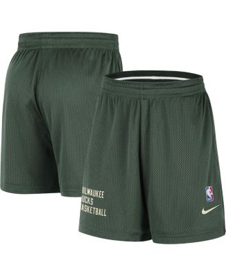 Men s and Women s Hunter Green Milwaukee Bucks Warm Up Performance Practice Shorts