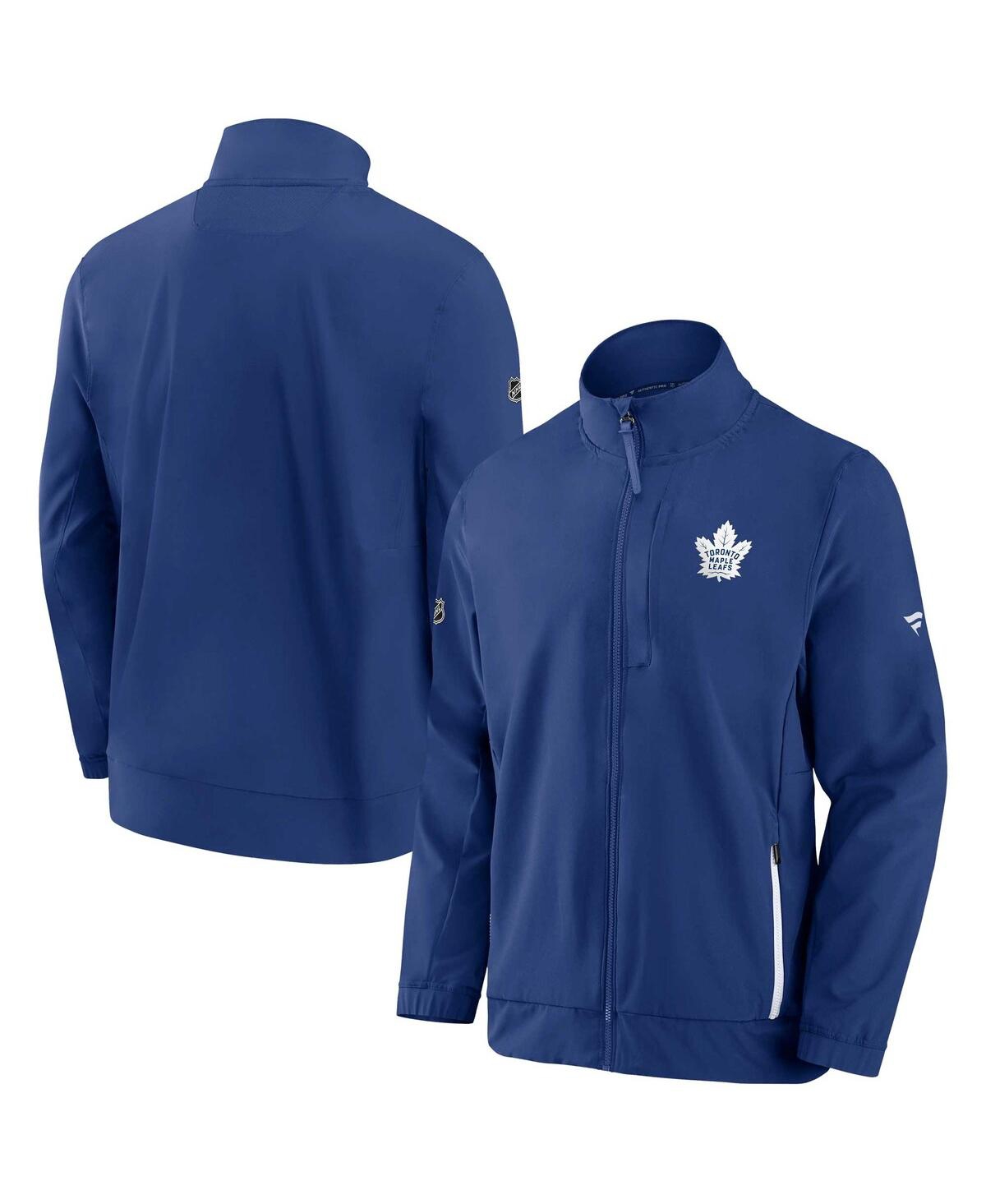 Shop Fanatics Men's  Blue Toronto Maple Leafs Authentic Pro Rink Coaches Full-zip Jacket