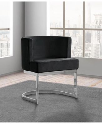 Single 24" L x 23" W x 30" H Velvet Barrel Chair with Chrome Legs