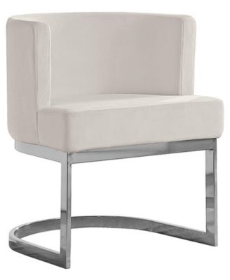 Single 24" L x 23" W x 30" H Velvet Barrel Chair with Chrome Legs