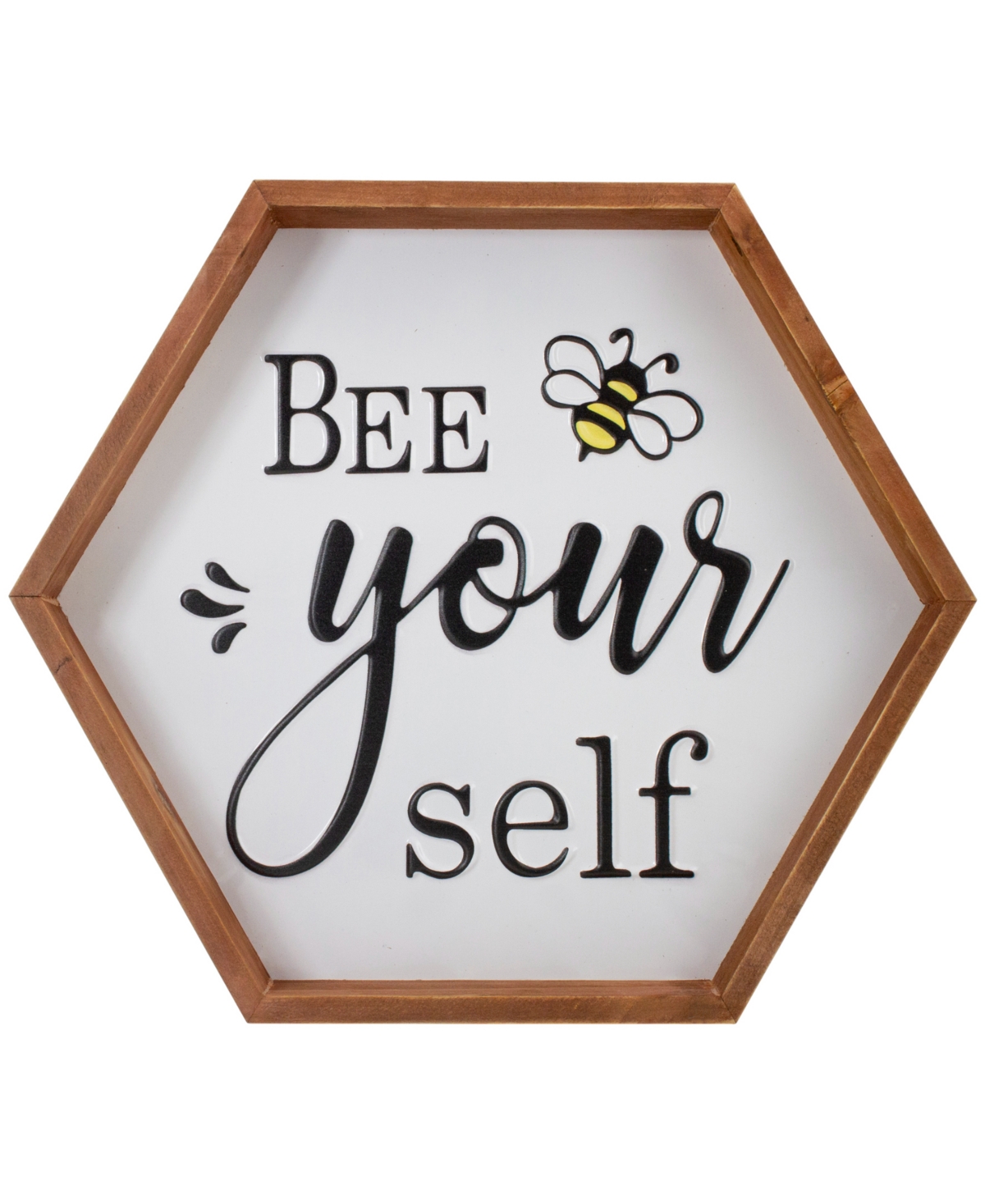 Northlight 16" Wooden Framed "bee Yourself" Metal Sign Spring Wall Or Tabletop Decor In White