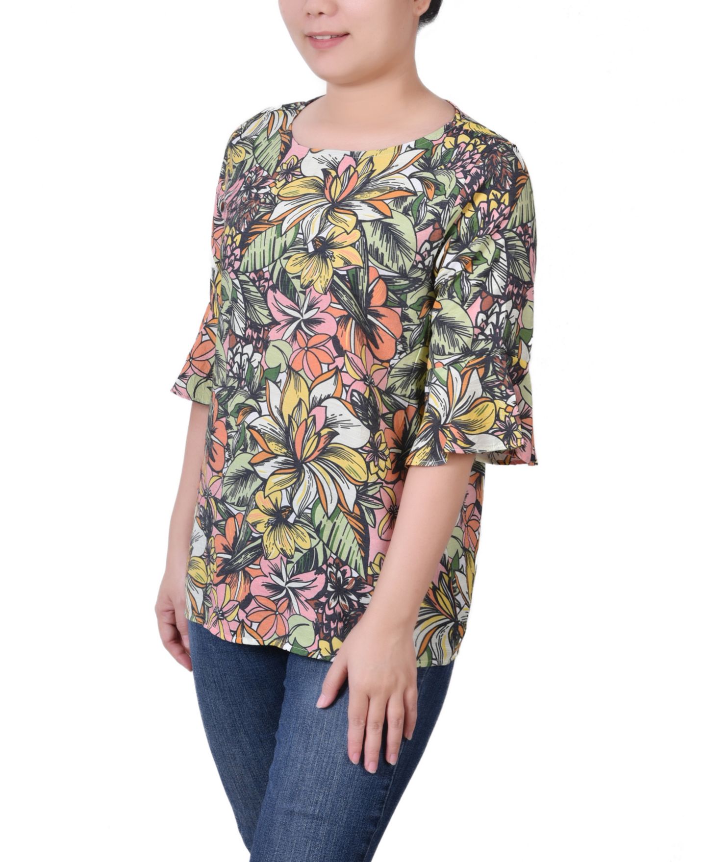 Женская блузка NY Collection Bell Sleeve, цвет: Слоновая кость — фото 3