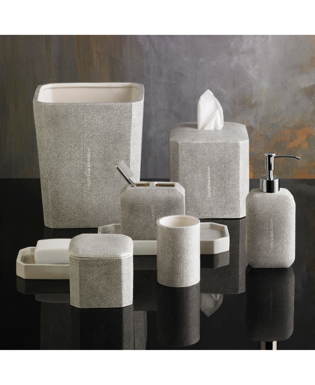 Cassadecor Regent Porcelain Bathroom Storage Jar In Gray